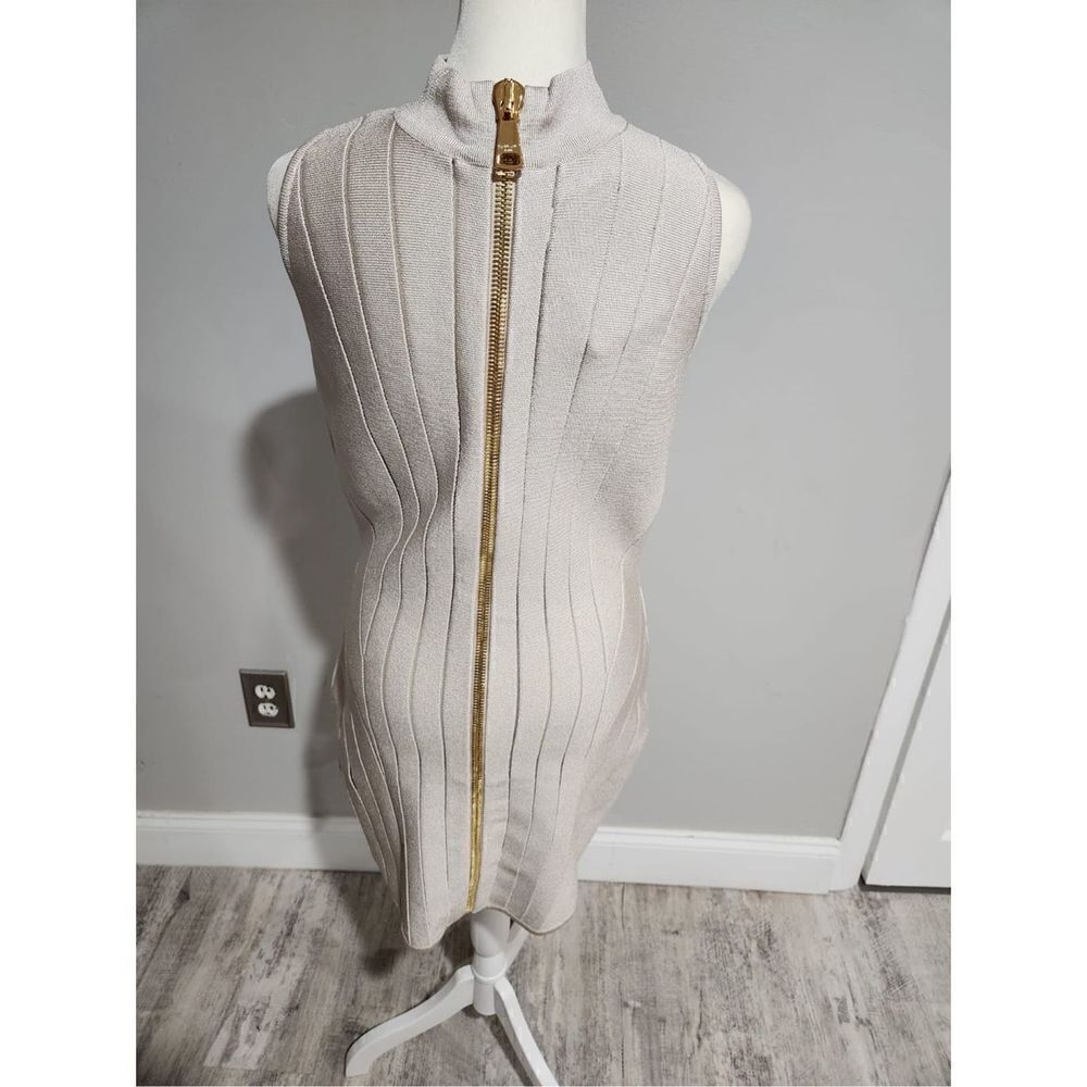 BALMAIN Sleeveless Zip Front Light Rose Minidress Size 10 (42) NWD - Picture 2 of 15